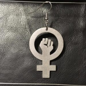 Feminist sign, big - earring