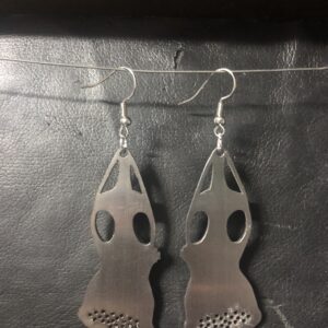 Gasmask, skull pair - earrings
