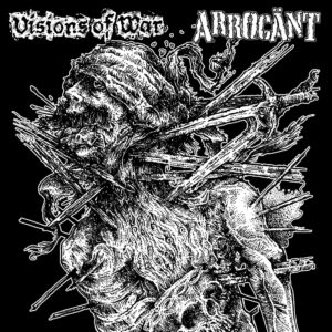 Visions of war / Arrogänt, split LP Gatefold cover