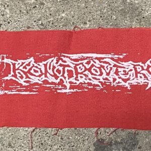 Kontrovers, white logo red - patch