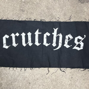 Crutches, old english logo bigger print - backpatch