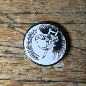 Crutches, lurad rat skull - 1" pin