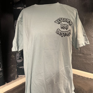 Research and Destroy, light green round logo - t-shirt