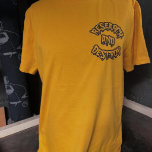 Research and Destroy, mango round logo - t-shirt