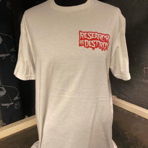 Research and Destroy, red logo on white - t-shirt