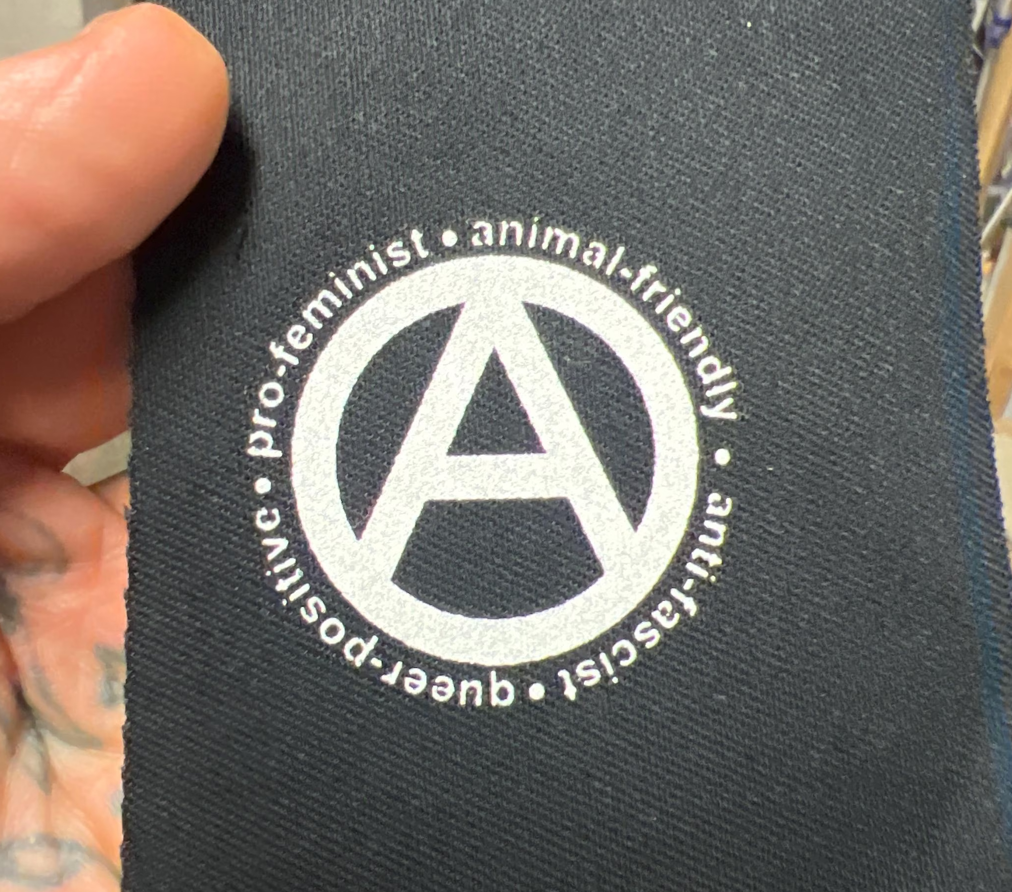 Anarchy (A) sign, text, small - patch